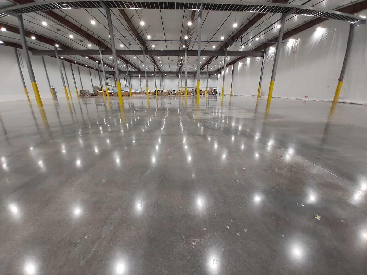 Polished concrete warehouse floor by Butterfly Floorings